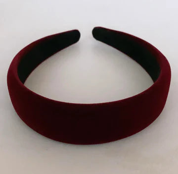 Kika Burgundy Velvet Padded Headband