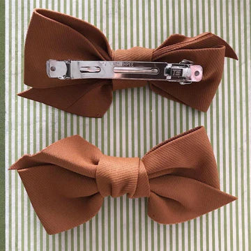 Kika Tan Bow Hair Barrette